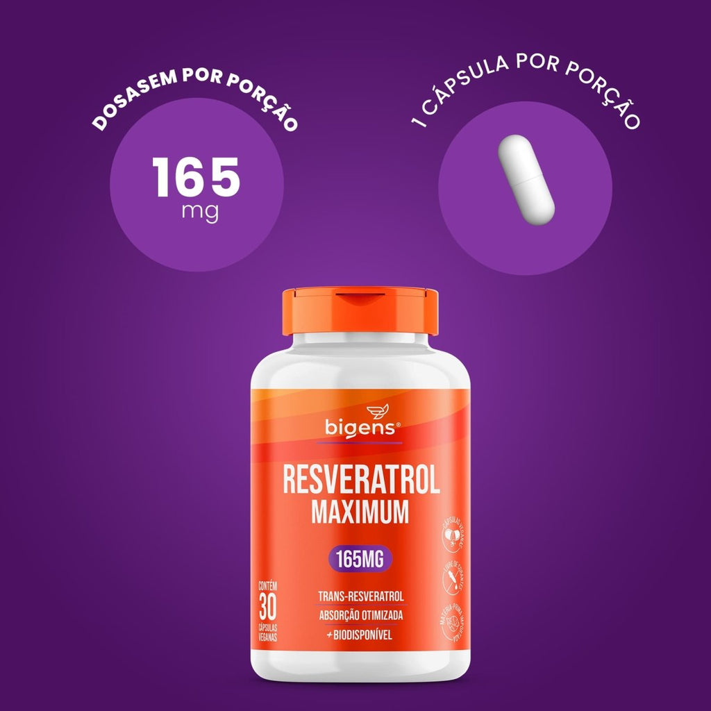 Resveratrol | 165mg Trans - Resveratrol 30 Cápsulas - Bigens