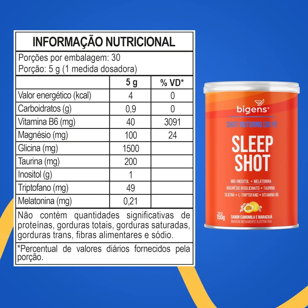 Sleep Shot | 7 ingredientes em apenas 1 shot 150g - Bigens