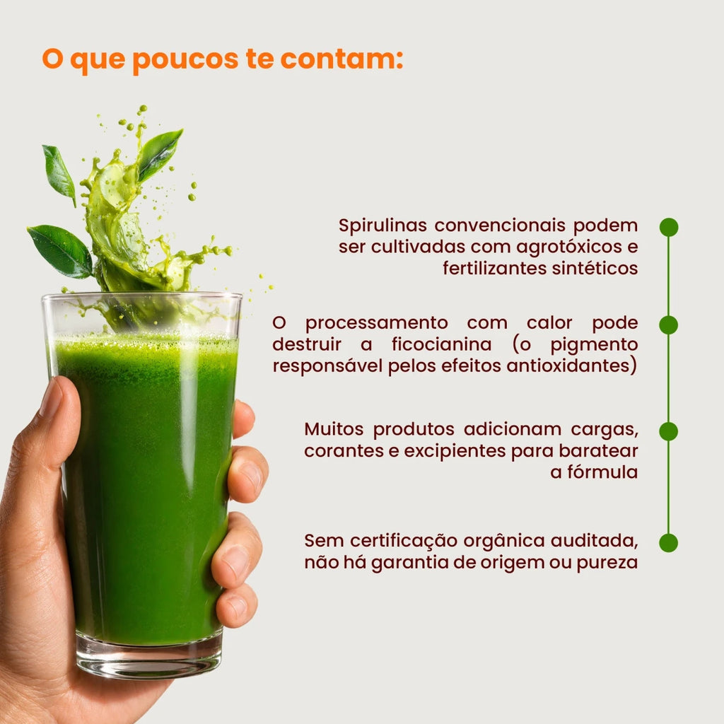 Spirulina Premium | Orgânico Prensado a Frio 300 tabletes - Fitoterápicos - Bigens