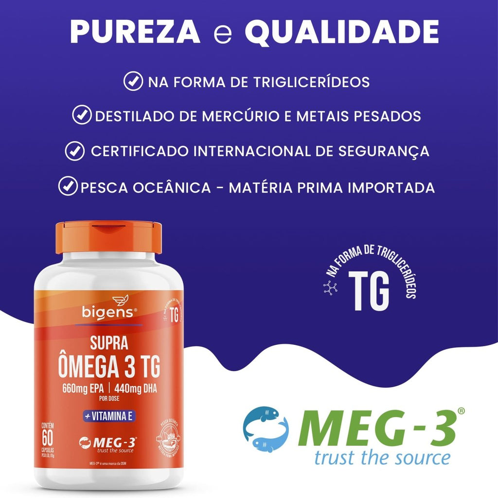 Supra Ômega 3 TG | EPA 660MG DHA 440MG 60 Cápsulas - Bigens