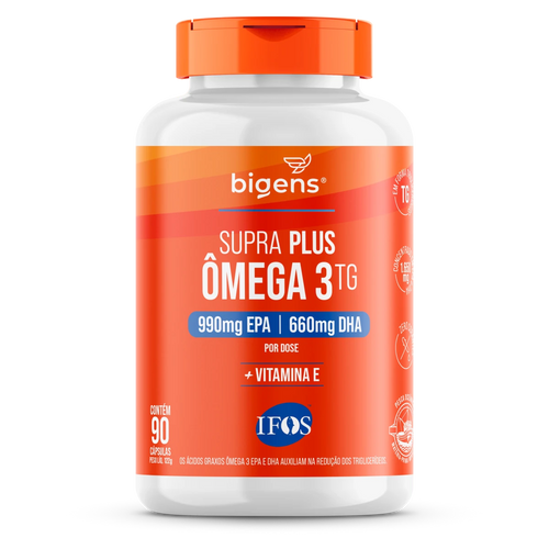 Supra Plus Ômega 3 TG | Selo IFOS EPA 990MG DHA 660MG 90 Cápsulas - Bigens