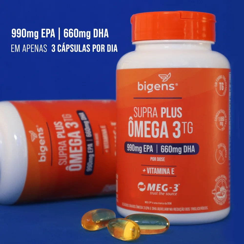 Supra Plus Ômega 3 TG | EPA 990MG DHA 660MG 90 Cápsulas - Bigens