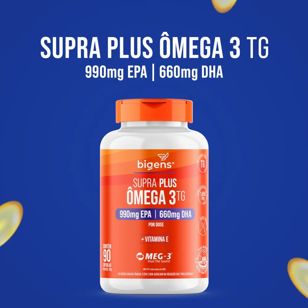 Supra Plus Ômega 3 TG | EPA 990MG DHA 660MG 90 Cápsulas - Bigens