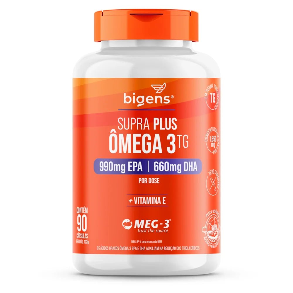 Supra Plus Ômega 3 TG | EPA 990MG DHA 660MG 90 Cápsulas - Bigens