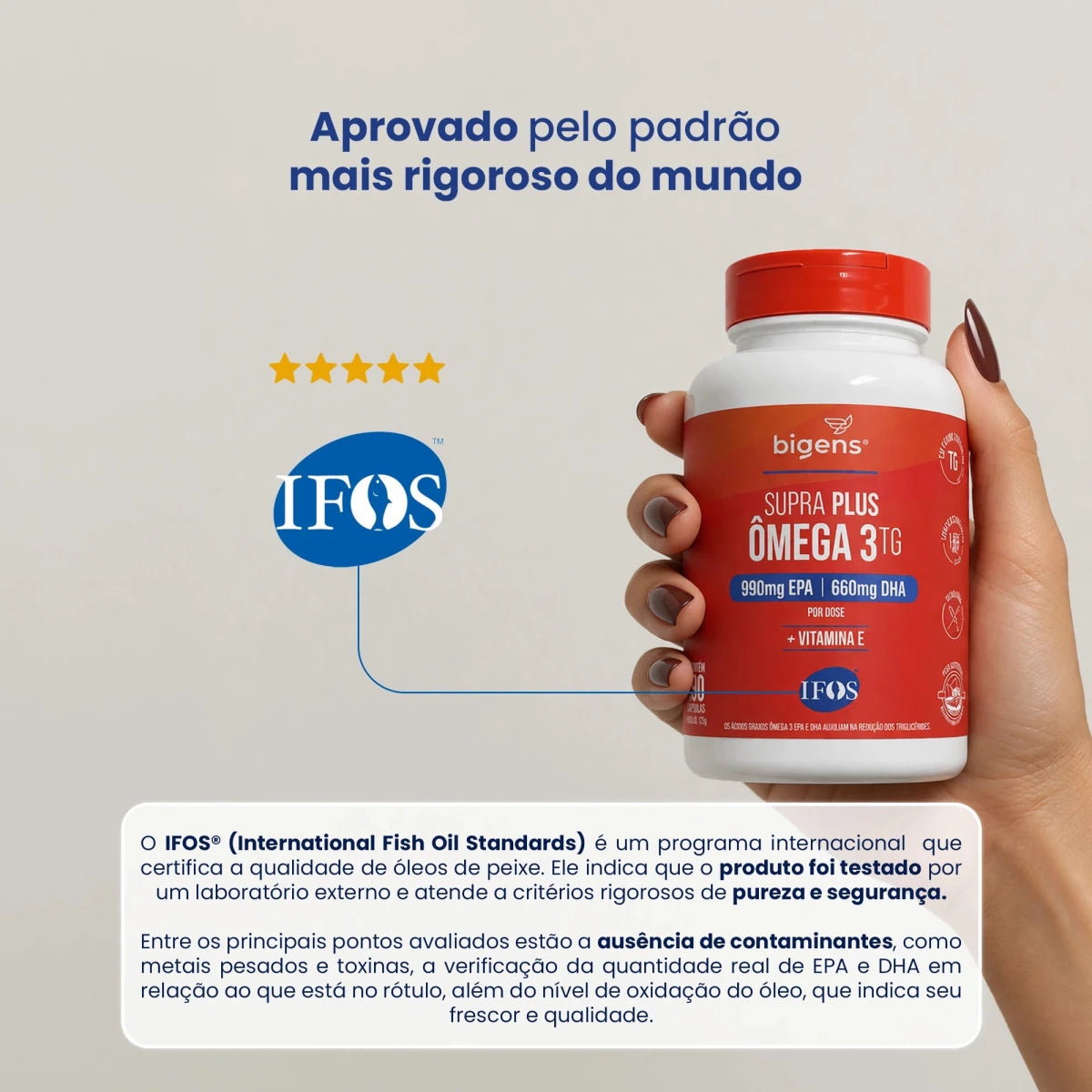 Supra Plus Ômega 3 TG | Selo IFOS EPA 990MG DHA 660MG 90 Cápsulas - Bigens