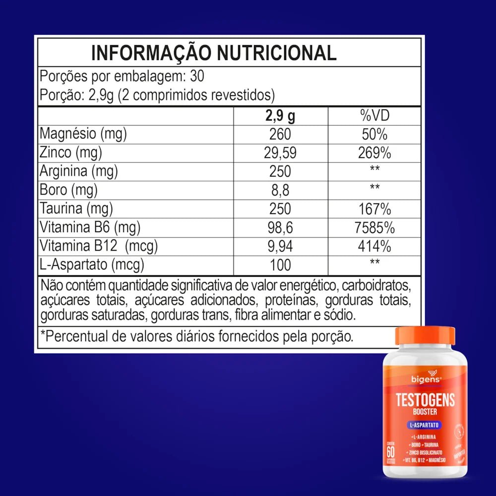Testogens | L - Aspartato 60 Comprimidos - Bigens