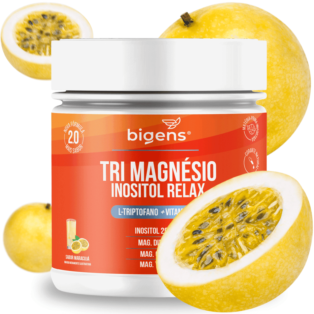 Tri Magnésio Inositol Maracujá | Triptofano + Vitamina B6 180g - Bigens
