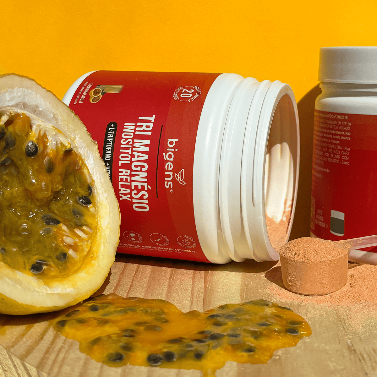 Tri Magnésio Inositol Maracujá | Triptofano + Vitamina B6 180g - Bigens