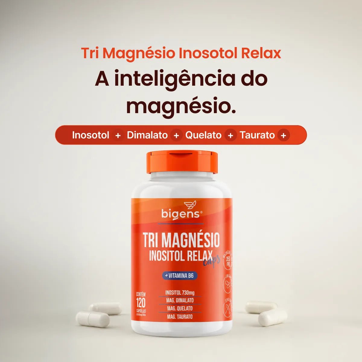 Tri Magnésio Inositol Relax | 120 Cápsulas - Magnésio - Bigens