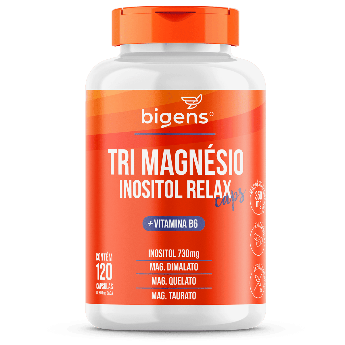 Tri Magnésio Inositol Relax | + Vitamina E 120 Cápsulas - Bigens