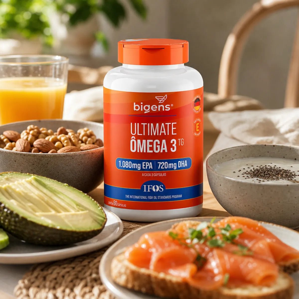 Ultimate Ômega 3 TG | IFOS 1.080 EPA 720 DHA 60 Cápsulas - Ômega 3 - Bigens
