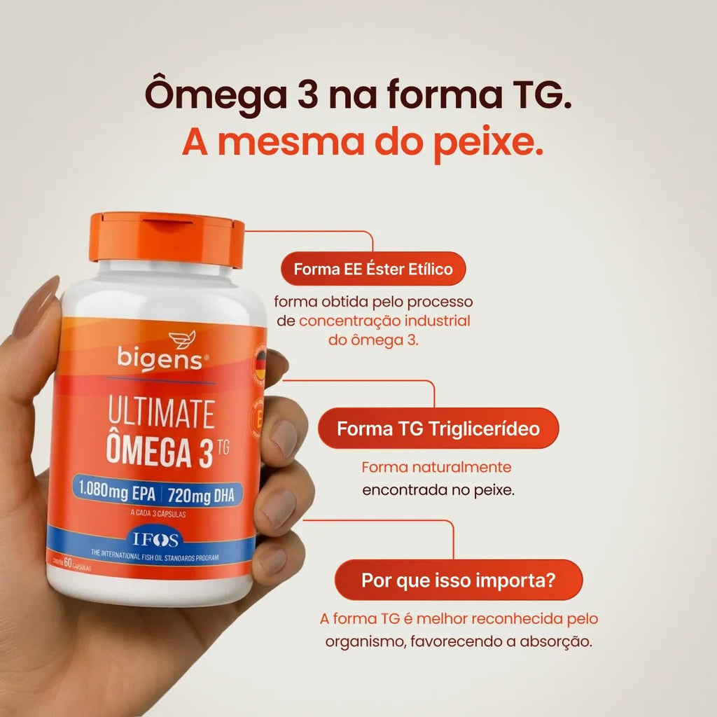 Ultimate Ômega 3 TG | IFOS 1.080 EPA 720 DHA 60 Cápsulas - Ômega 3 - Bigens