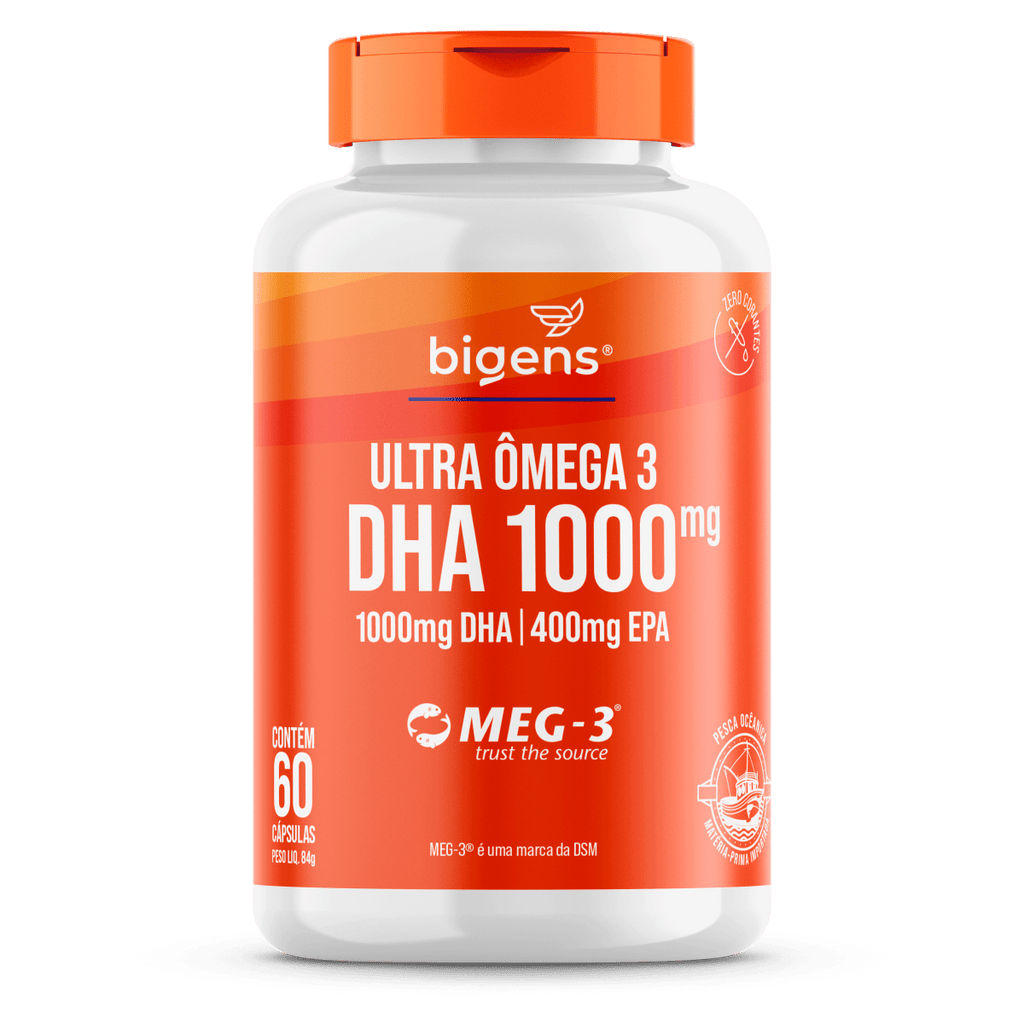 Ultra Ômega 3 | EPA 400mg DHA 1000mg 60 Cápsulas - Bigens