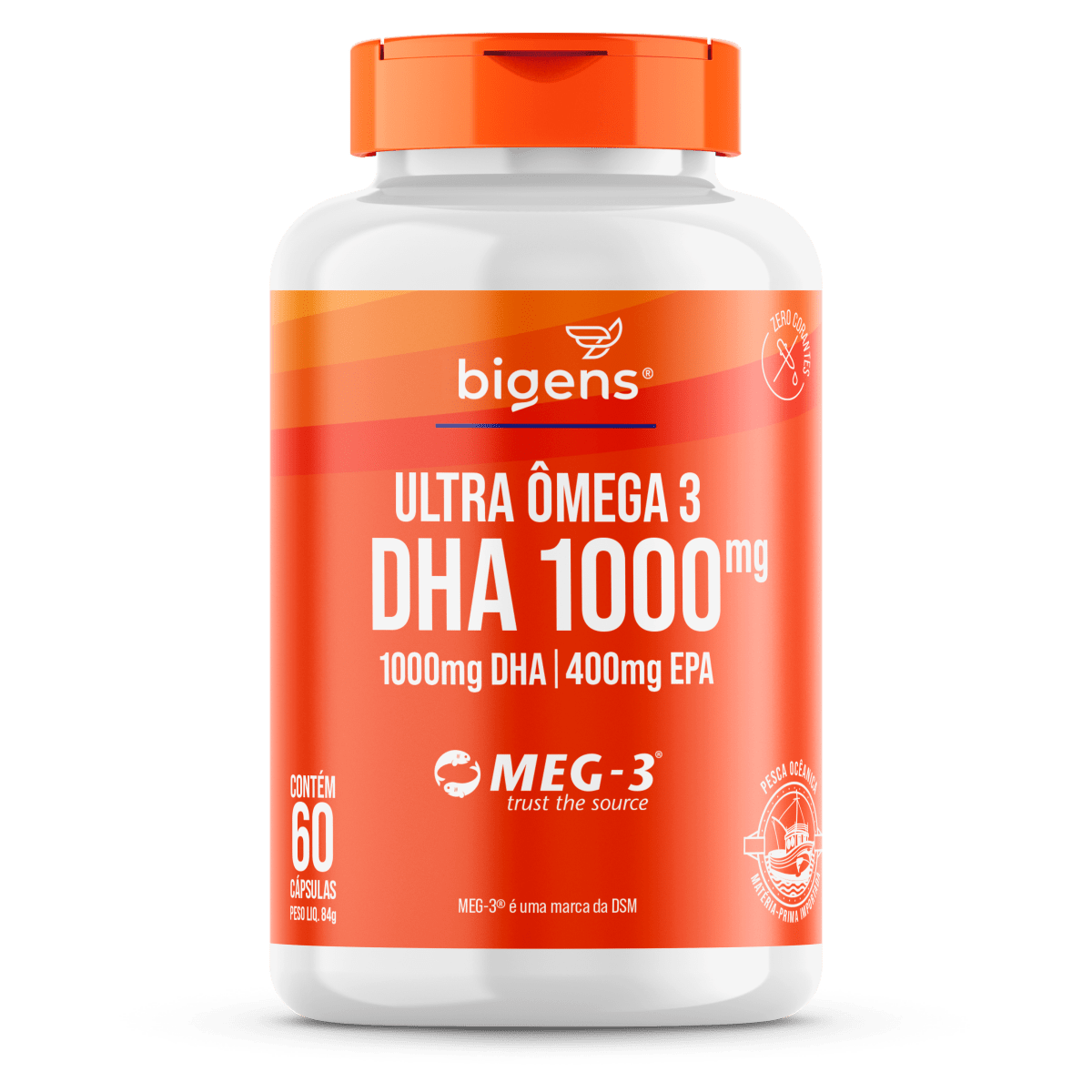 Ultra Ômega 3 | EPA 400mg DHA 1000mg 60 Cápsulas - Bigens