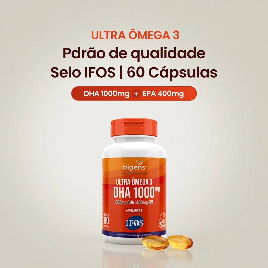 Ultra Ômega 3 | EPA 400mg DHA 1000mg 60 Cápsulas - Ômega 3 - Bigens