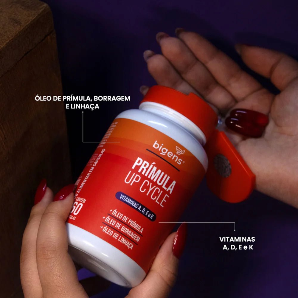 Up Cycle Prímula, Borragem, Linhaça, Vitaminas A, D, E e K 60 Cápsulas - Bigens
