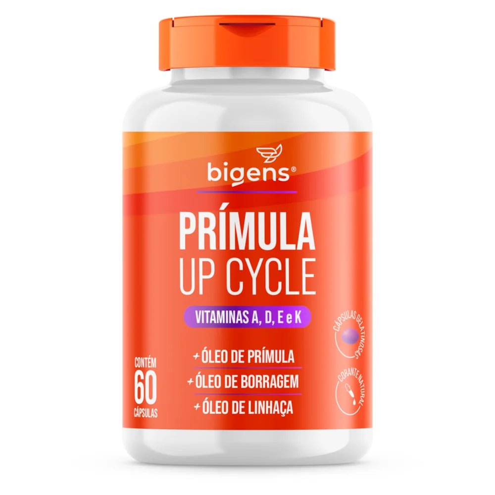 Up Cycle Prímula, Borragem, Linhaça, Vitaminas A, D, E e K 60 Cápsulas - Bigens