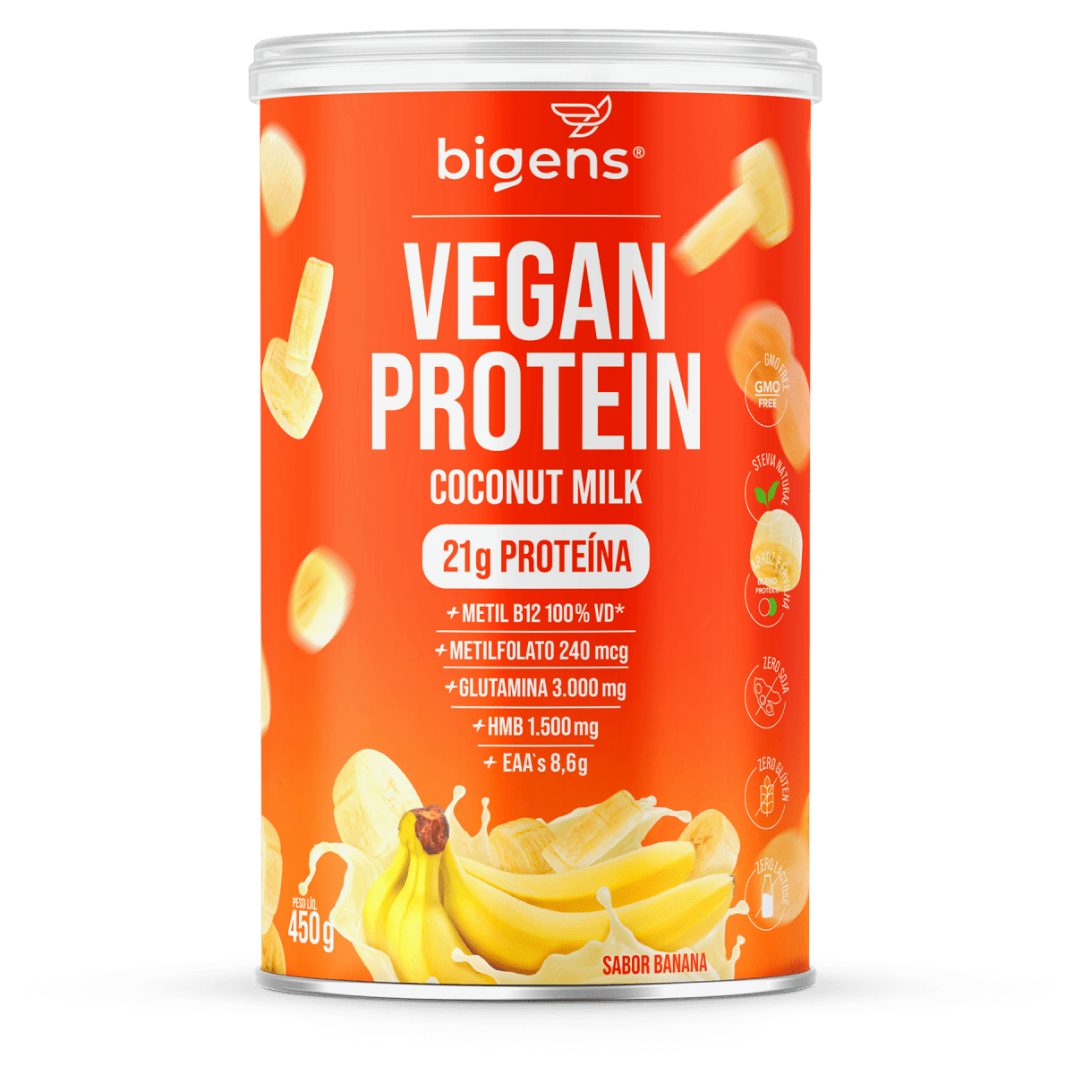 Vegan Protein Banana | 21g de Proteína 450g - Bigens