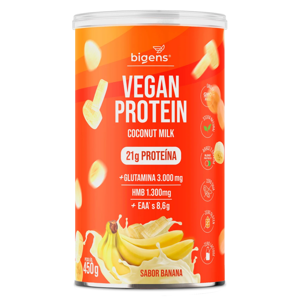 Vegan Protein Banana 21g Proteína Vegana 450g - Proteína - Bigens