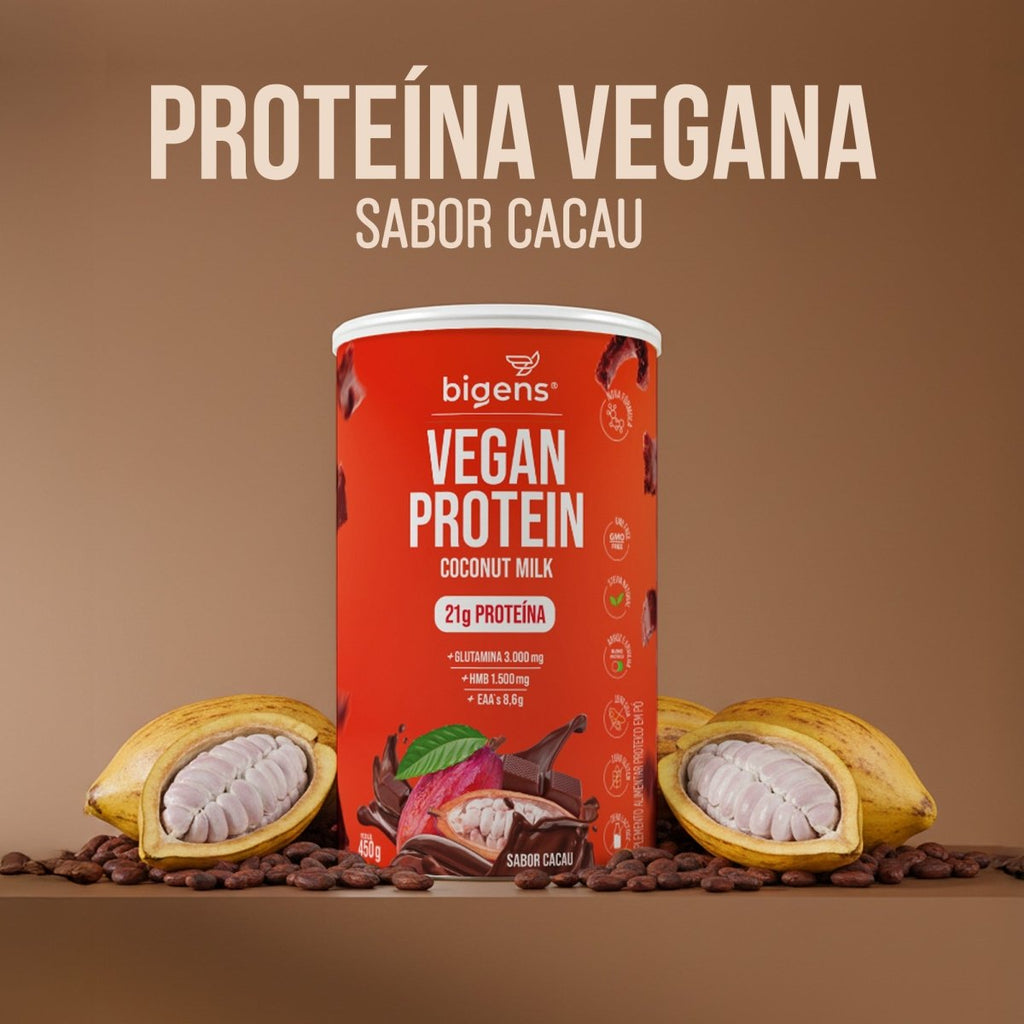 Vegan Protein Cacau | 21g de Proteína 450g - Bigens