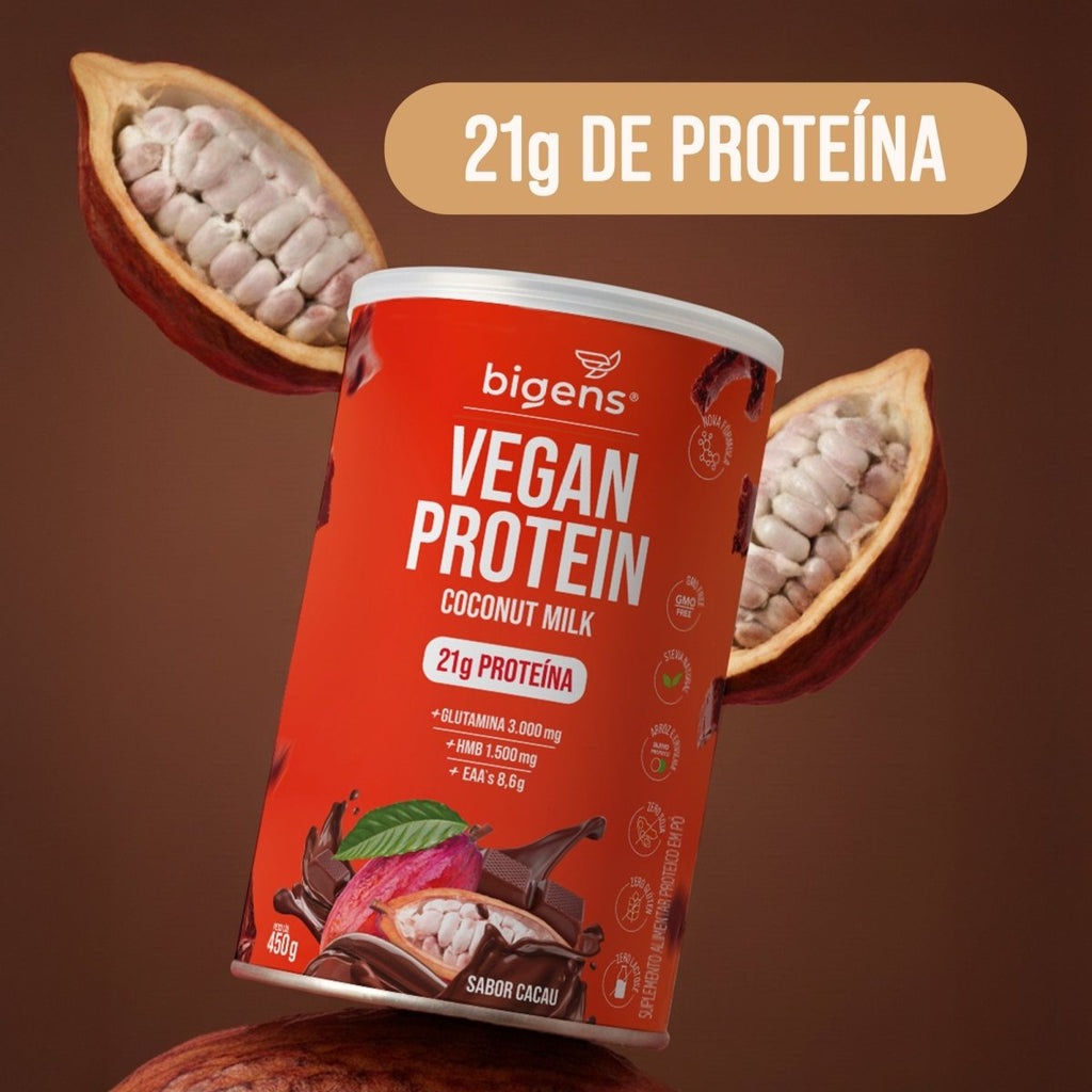 Vegan Protein Cacau | 21g de Proteína 450g - Bigens