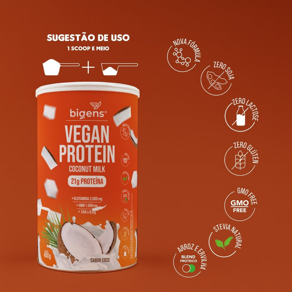 Vegan Protein Coco | 21g de Proteína 450g - Bigens