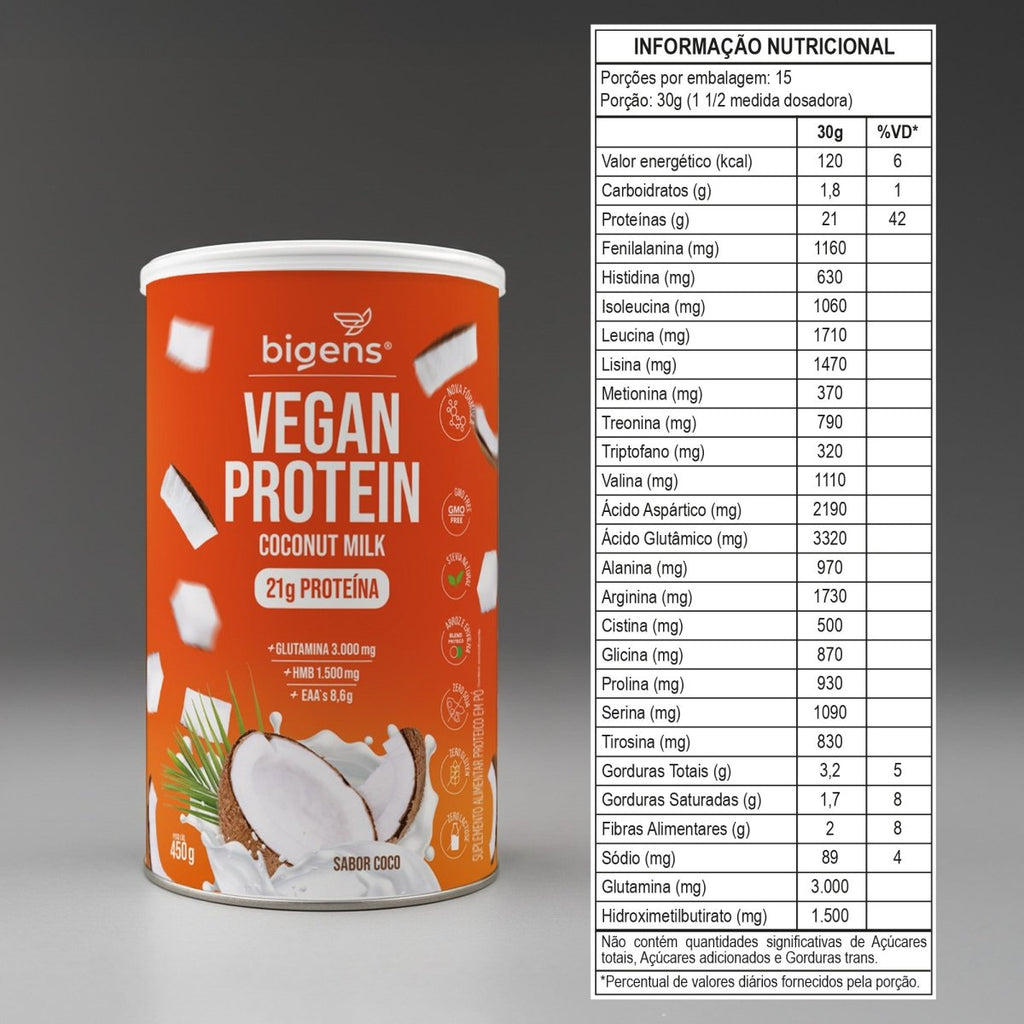 Vegan Protein Coco | 21g de Proteína 450g - Bigens