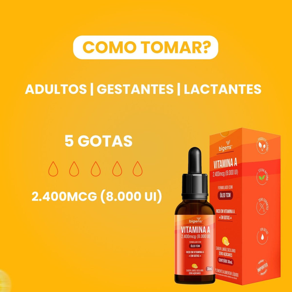 Vitamina A Líquido | Oléo TCM 30ml - Bigens