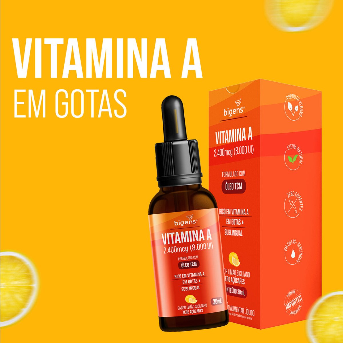 Vitamina A Líquido | Oléo TCM 30ml - Bigens