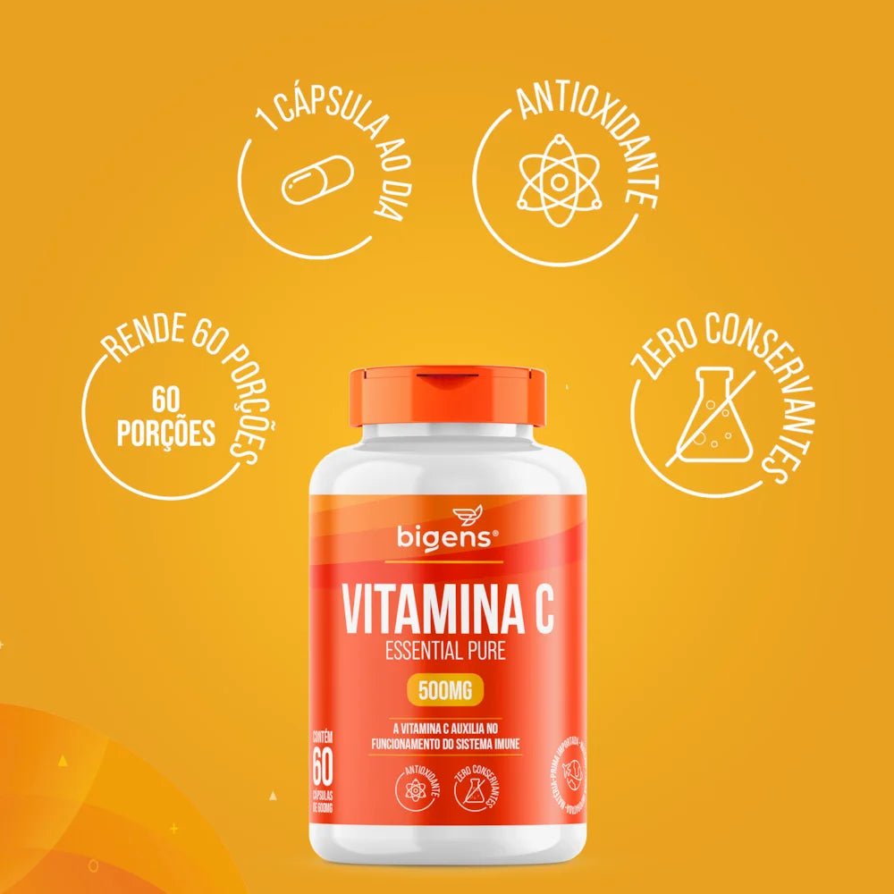 Vitamina C | Essential pure 500mg 60 Cápsulas - Bigens
