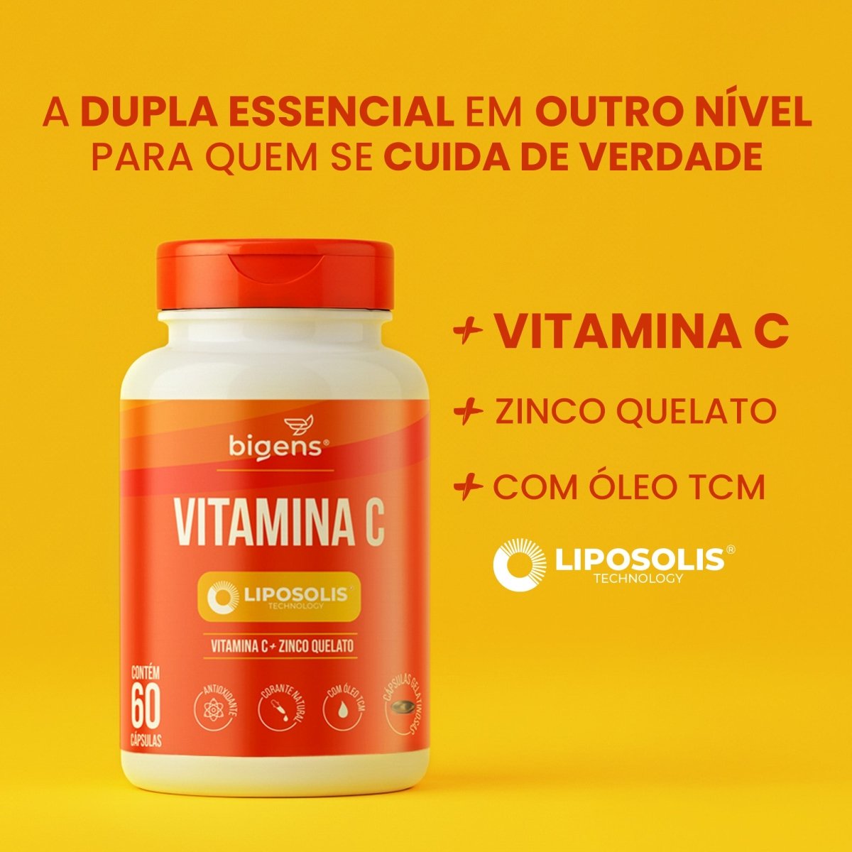 Vitamina C Liposolis® | Vitamina C + Zinco 60 Cápsulas - Bigens