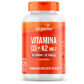 Vitamina D3 + K2 MK7 2000 UI 100mcg 60 ou 120 Cápsulas - Bigens