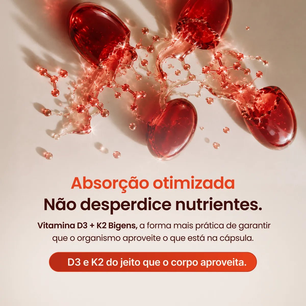 Vitamina D3 + K2 MK7 2000 UI 100mcg 60 ou 120 Cápsulas - Vitamina D - Bigens