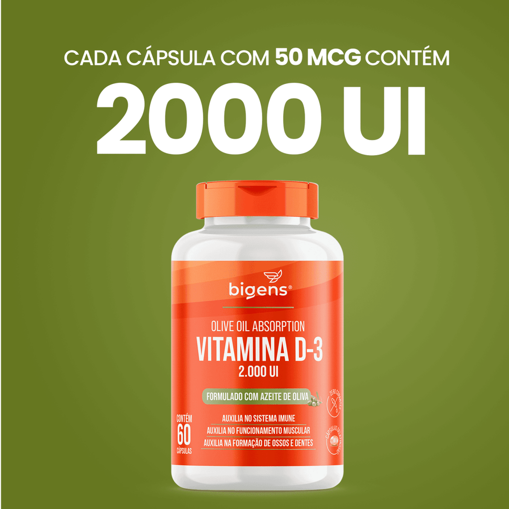 Vitamina D3 + K2 MK7 60 Cápsulas - Bigens