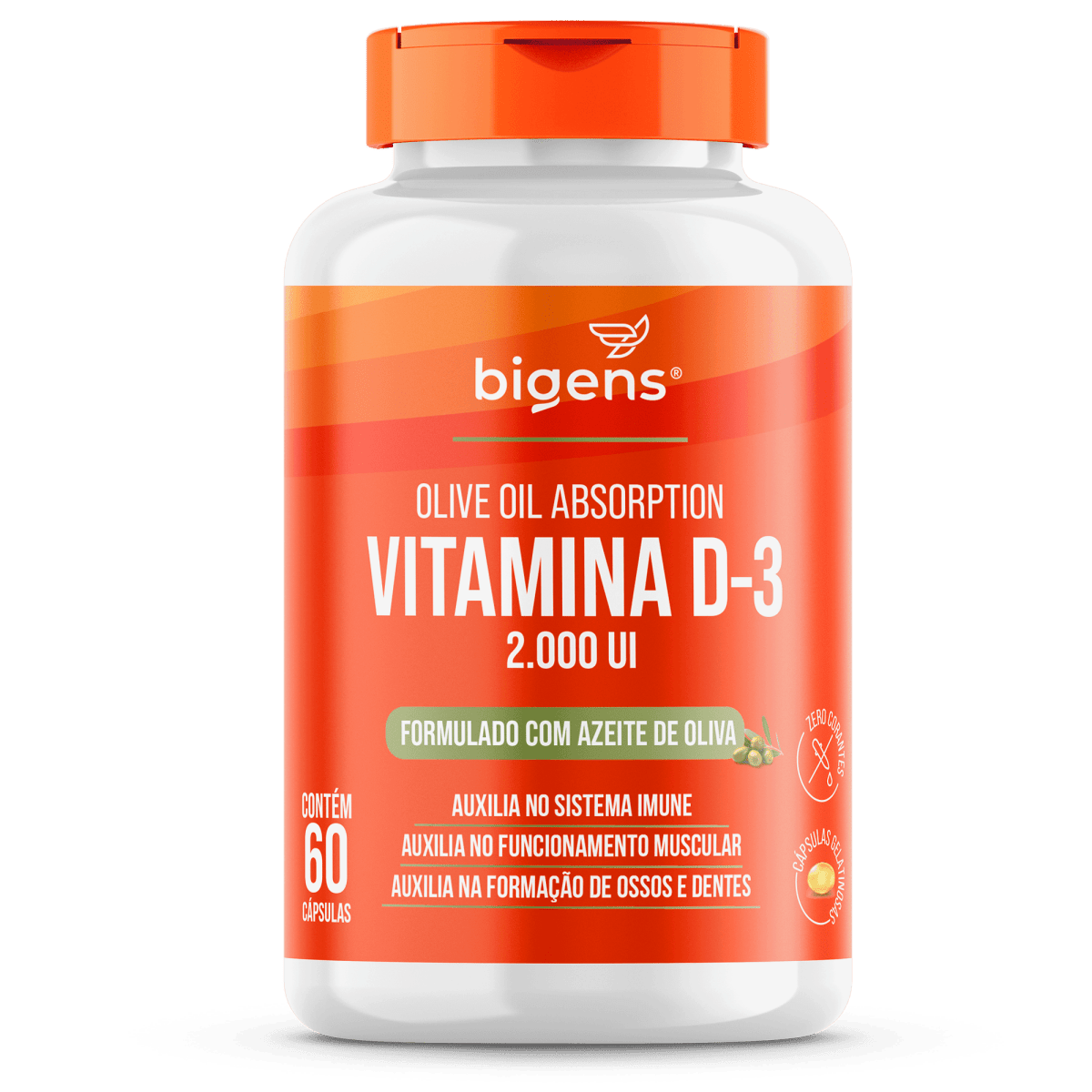 Vitamina D3 + K2 MK7 60 Cápsulas - Bigens