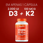 Vitamina D3 + K2 MK7 Cápsulas | 2000 UI 100 MCG 120 Cápsulas Softgel - Bigens