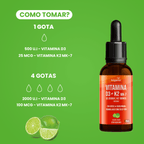 Vitamina D3 + K2 MK7 Gotas | Sabor Limão 20ml - Bigens
