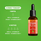 Vitamina D3 + K2 MK7 Gotas | Sabor Limão 20ml - Bigens