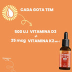 Vitamina D3 + K2 MK7 Kids | Sabor Morango 20ml - Bigens