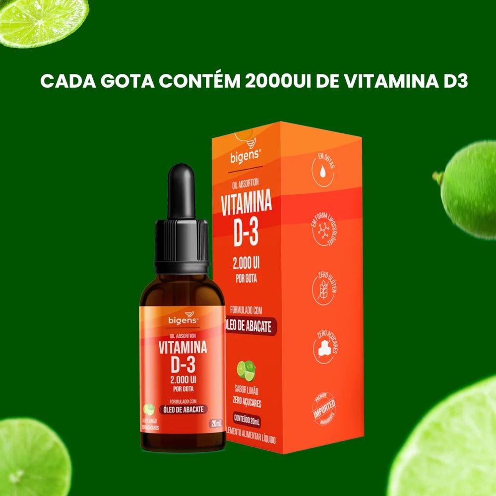 Vitamina D3 Líquida | Óleo de Abacate 20ml - Bigens