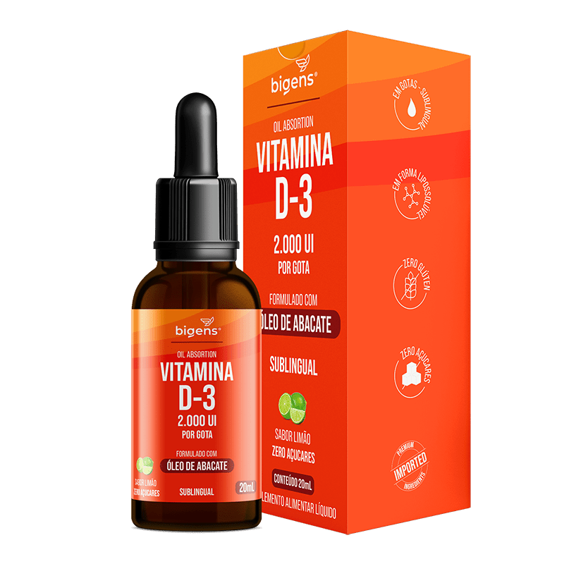 Vitamina D3 Líquida | Óleo de Abacate 20ml - Bigens