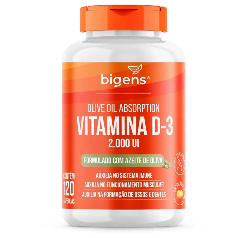 Vitamina D3 Oliva 60, 120 ou 240 Cápsulas - Bigens