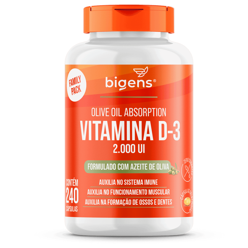 Vitamina D3 Oliva 60, 120 ou 240 Cápsulas - Bigens