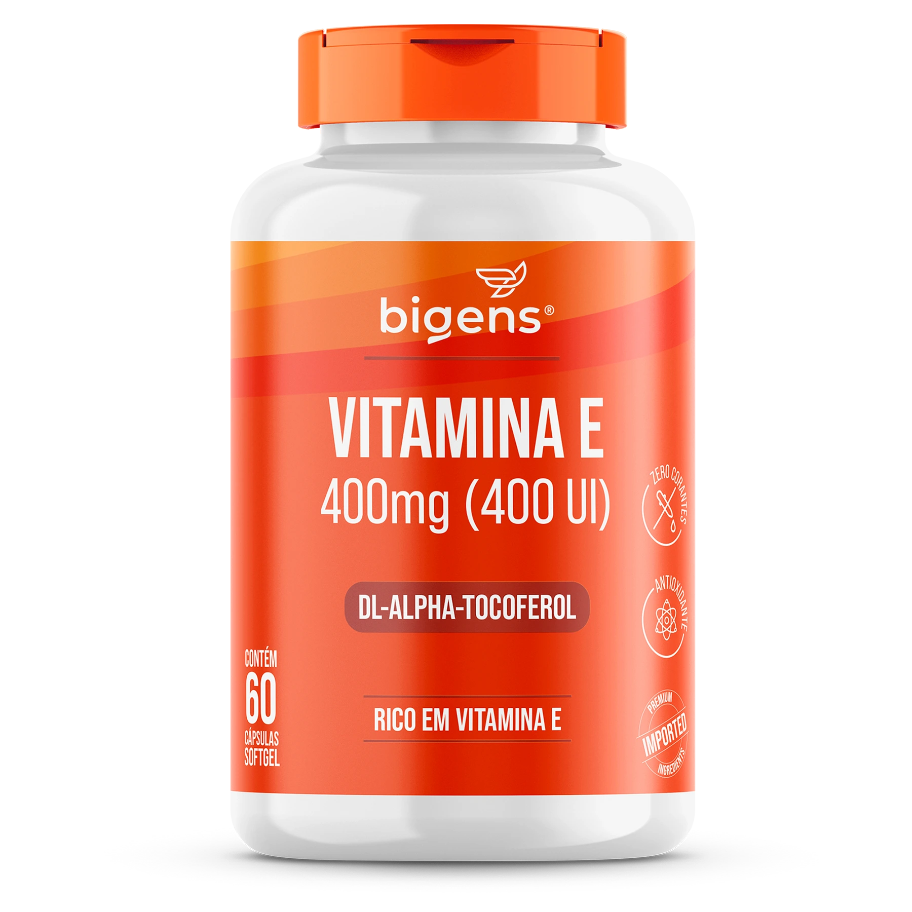 Vitamina E | 300mg (400 UI) DL-alpha-Tocoferol 60 Cápsulas Softgel