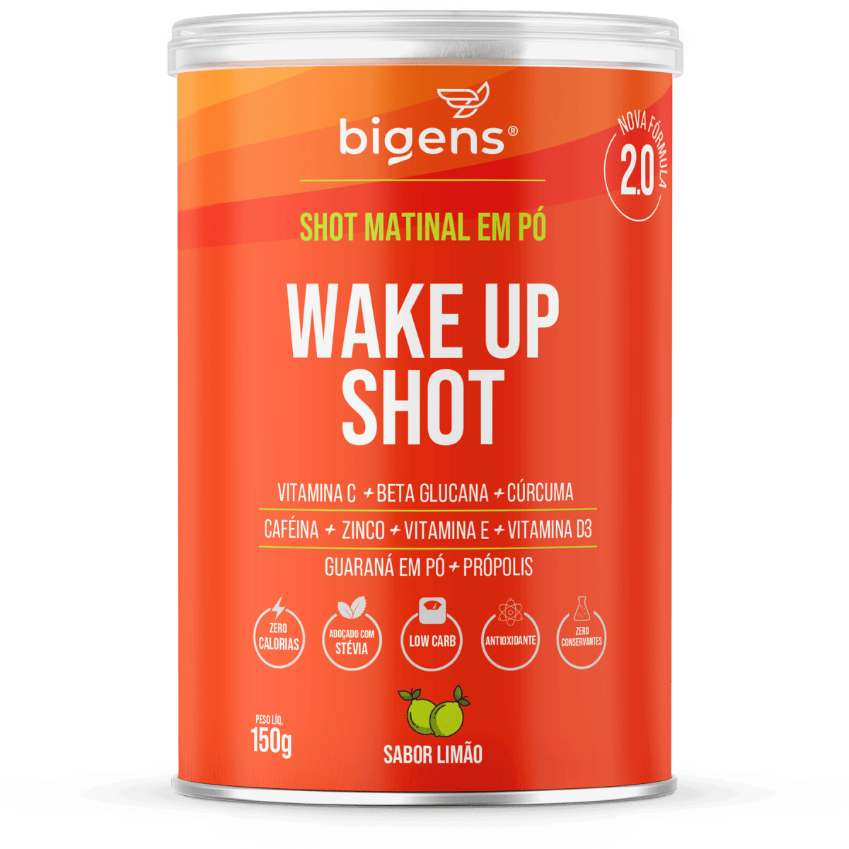 Wake Up Shot 2.0 | 9 ingredientes em 1 shot 150g - Bigens